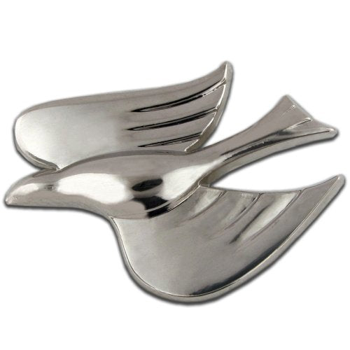 PinMart Elegant Silver Plated 3D Dove Hope and Peace Lapel Pin - style: 5 Pack