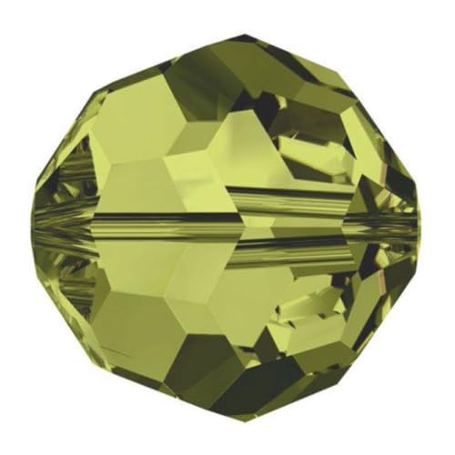 100pcs Adabele Austrian 4mm (0.16 Inch) Small Faceted Round Crystal Beads Khaki Green Compatible with Swarovski Crystals Preciosa - color: Khaki Green, size: 4mm Small (100pcs)