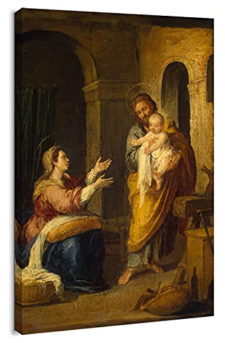 Canvas Print Wall Art - Holy Family by Murillo - 12x18 inches - color: Holy Family By Murillo, size: 18"L x 12"W