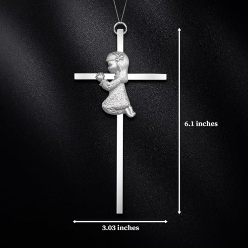 Anwlki Baby Wall Cross Decor Boys Girls Kids Prayer Baptism Gifts for Christening, First Holy Communion, Baby Shower, Birthday (Girl, 1)