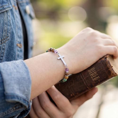 Kingdder 12 Set Christian Cross Bracelets for Women Gift Bulk - style: Chain