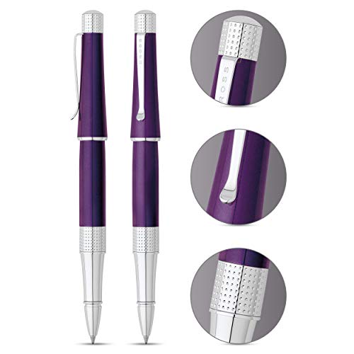 Cross Beverly Refillable Gel Ink Rollerball Pen, Medium Rollerball, Includes Premium Gift Box - Purple Lacquer - color: Purple, style: Rollerball Pen