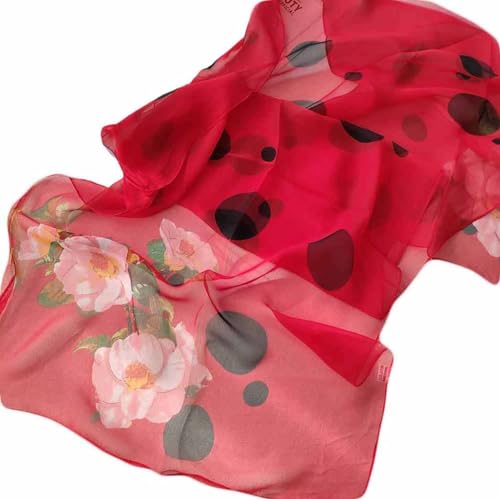 Pokeedioty Scarfs for Women Lightweight Fashion Scarves Elegant Floral Pattern Sheer Scarfs Sunscreen Shawls Wraps - color: P 053