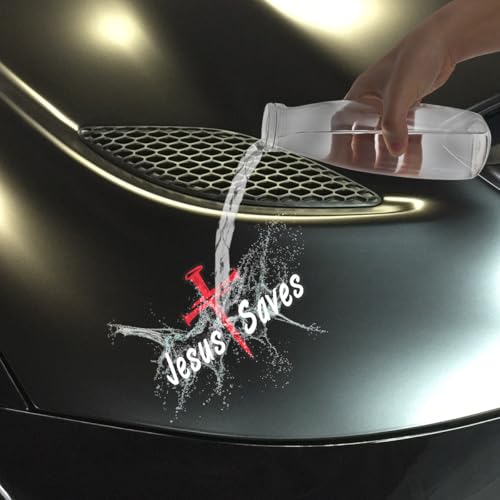 Premium Jesus Saves Car Decal – Christian Cross Vinyl Window Sticker, Religious Faith Jesus Car Sticker for Truck, SUV, Rear Window, Waterproof Auto Decal – 6 x 4 Inches