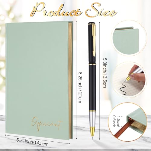 Engrowtic Wedding Officiant Book with Pen 5.25x8.25,Light Green,Classic - color: Light Green, style: Classic