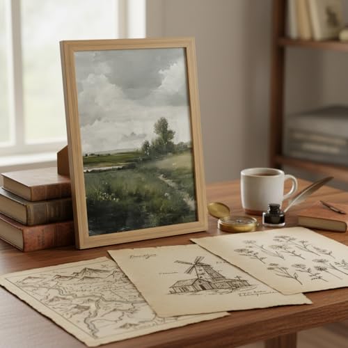 smvexyl Framed Landscape Wall Art, Neutral Nature Canvas Print, 12x16 - color: fengjingshu, size: 16"L x 12"W