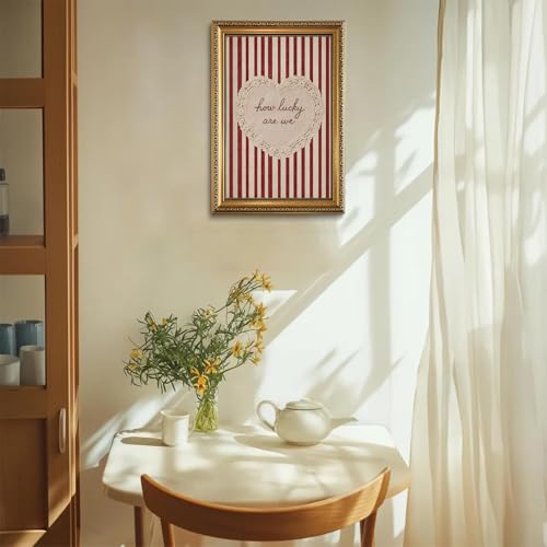 How Lucky Are We Gold Framed Wall Art 16x24in - color: Gold Framed-10, size: 24"L x 16"W