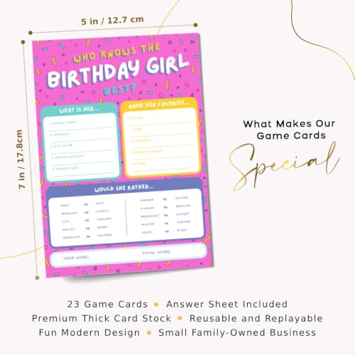 Markt Who Knows The Birthday Girl Best, Birthday Party Games for Kids Party Games, Game Supplies and Activities for Teens, Boys or Girls (Pink) - color: Who Knows the Birthday Girl Best