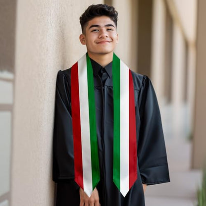 Graduation Satin Sash Scarf 72" Stole - color: Italy Flag