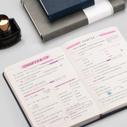AHGXG Lined Journal Notebook, 320 Numbered Pages, A5 (5.75'' X 8.38'') - color: Dark Blue, size: A5