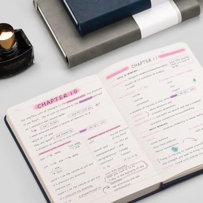 AHGXG Lined Journal Notebook, 320 Numbered Pages, A5 (5.75'' X 8.38'') - color: Dark Blue, size: A5