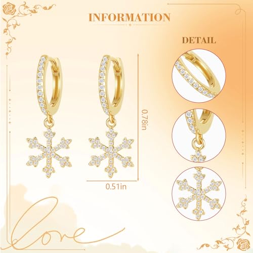 Cross Small Hoop Dangle Earrings 925 Sterling Silver CZ Diamonds Round Huggie Earrings For Men Women - style: snow gold