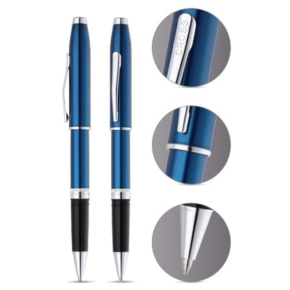 Cross Foundry Translucent Blue Rollerball Pen, Medium Point, Black Ink - color: Glossy Translucent Blue