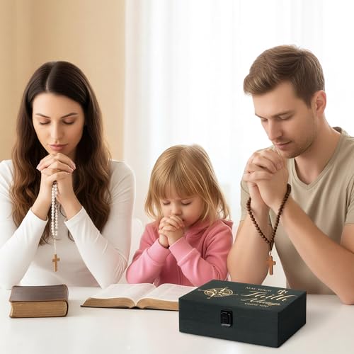 R HORSE Religious Confirmation Keepsake Box - Baptism Confirmation Gift for Teen Boy Girl, Wooden Engraved First Communion Keepsake Box with Lid, Christian Memory Holder for Jewelry Memento Photos - style: Confirmation