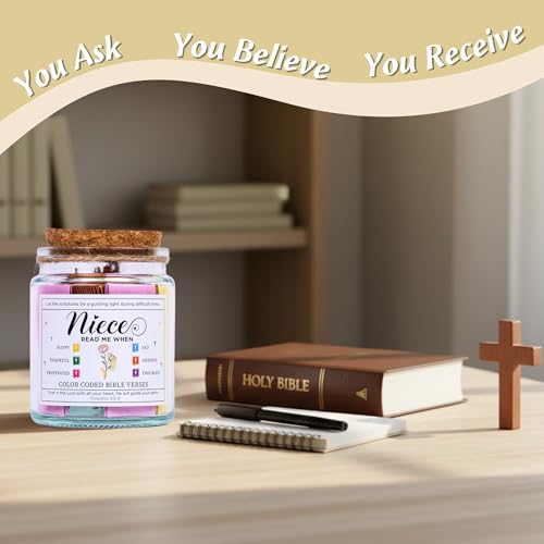Bible Verse Jar for Niece, Gifts for Niece, 92 Scriptures of Love - color: Bible For Niece