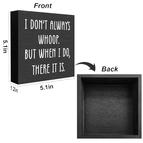 Funny Quotes Office Supplies Rustic Desk Decor Black Wooden Box Sign 02 - color: Black1105