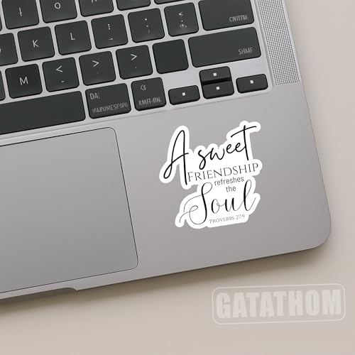 (3Pcs) A Sweet Friendship Refreshes The Soul Sticker – Proverbs 27:9 Christian Friendship Bible Verse Vinyl Decal, Inspirational Faith Sticker for Laptop Water Bottle Journal Scrapbook, 3" x 2.9" - color: A Sweet Friendship Refreshes the Soul Proverbs 27: