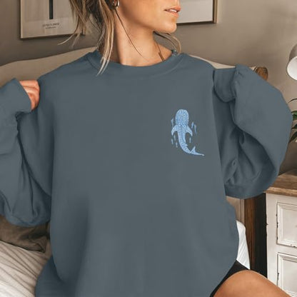 Sulayesh Christian Whale Shark Sweatshirts for Women Jesus God Bible Verse Hoodie Religious Faith Graphic Long Sleeve Shirts - color: Deep Gray, size: XX-Large