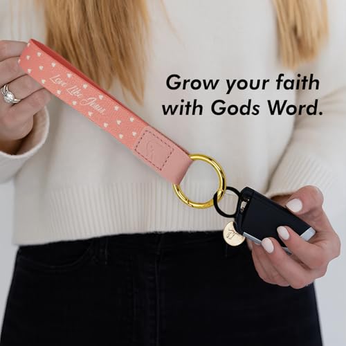 Yappy Daily Bible Verse Keychain Wristlet, NFC Christian Lanyard for Keys, Wallet, ID & Phone for Women Men - color: Love Like Jesus