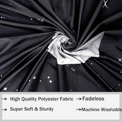 TUGCAY Moon Tapestry Black Tapestry Starry Night Sky Stars Tapestries Wall Hanging for Bedroom College Dorm Living Room Aesthetic Decoration(90x70 Inch) - size: 90"L x 70"W