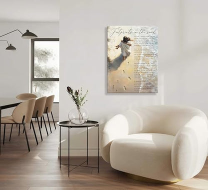 YOXORDQ Framed Footprints in the Sand Canvas Wall Art-16x24in - color: Footprints, size: 24"L x 16"W
