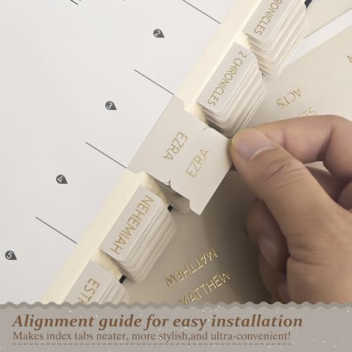 Laminated Bible Tabs for Women and Men, Gold Foil Embossed Lettering - style: Gray