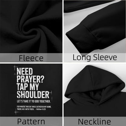 Christian Hoodies for Men Jesus Cross Casual Tops - color: Black, size: X-Large