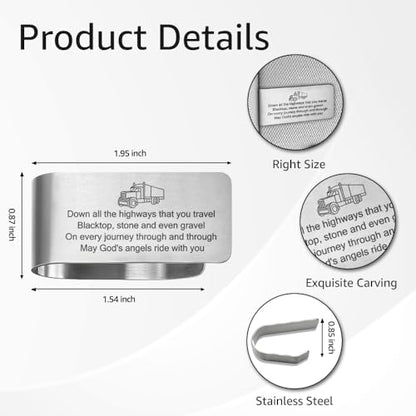 Christian Car Visor Clip, Safe Driving Visor Clip for Truck Driver - color: Silver17