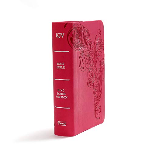 KJV Large Print Compact Reference Bible, Pink LeatherTouch, Red Letter, Pure Cambridge Text, Presentation Page, Cross-References, Full-Color Maps, Easy-to-Read Bible MCM Type
