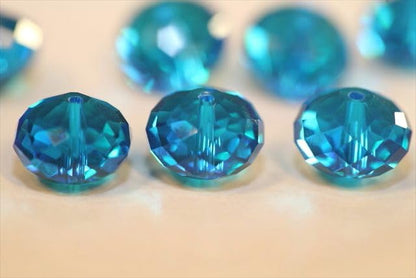 24pcs Adabele Austrian 6mm Faceted Rondelle Crystal Beads Capri Blue - color: Capri Blue, size: 4mm x 6mm - 24pcs