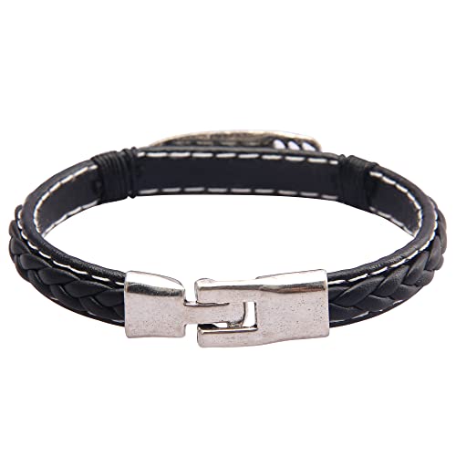 GelConnie Punk Leather Cuff Bracelet Adjustable Straps Wrap Bracelets Arm Armor Cuff Gothic Leather Wristbands for Men, Women - color: MLPB050