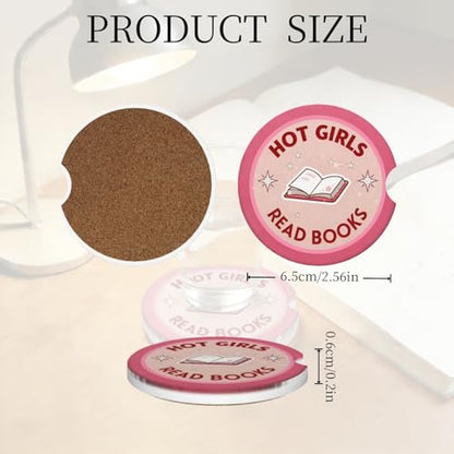 Ceramic Car Cup Coasters 2PCS - Hot Girl - color: Hot Girl