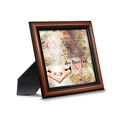 Crossroads Home Décor Love Never Ends, Christian Marriage Gift, True Love Picture Frame, 8660W