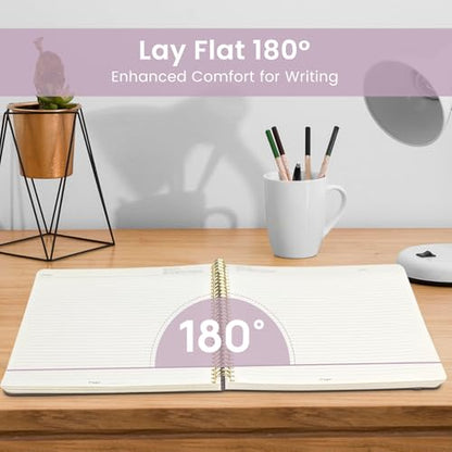 Taja Large Spiral Lined Journal for Women and Men, Notebook for Work - color: C-Checkered