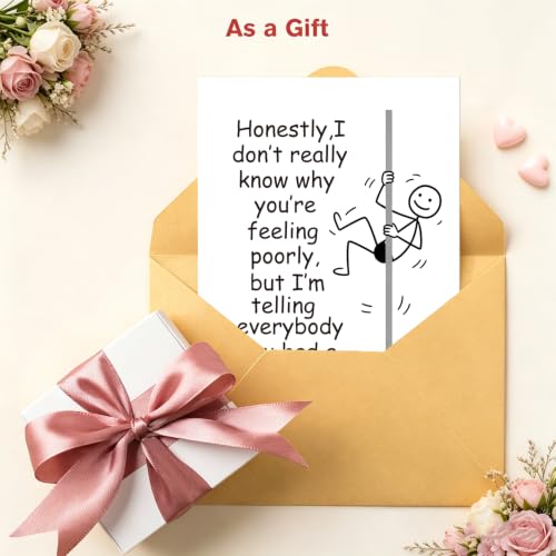 Funny Get Well Soon Card for Women Men, Get Better Soon Card, Humor Speedy Surgery Recovery Card for Him Her Friends Family - color: WZ-03