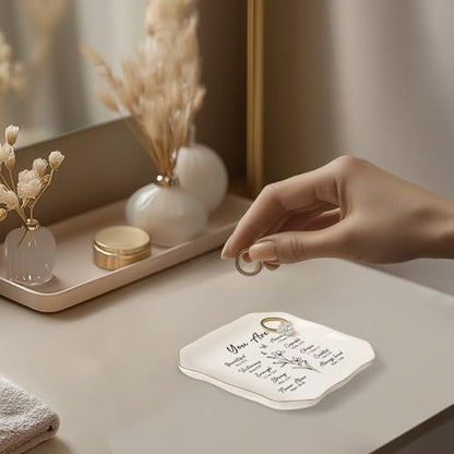 Christian Gifts–Bible Verses Jewelry Tray,Confirmation Gifts for Teen Girls - style: You Are-Wave Square
