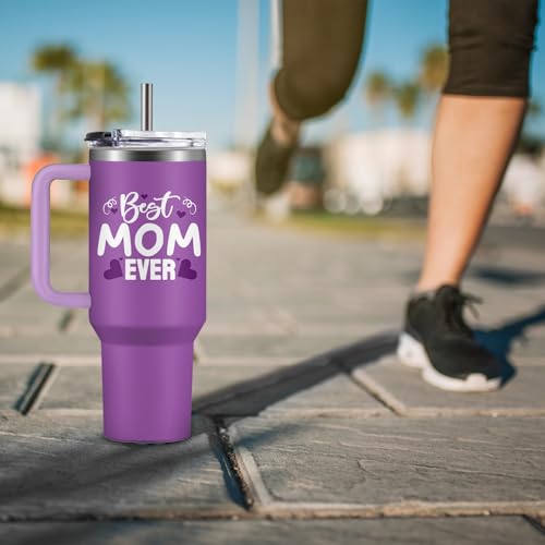 Christian Gifts for Women 40oz Tumbler - Insulated Travel Mug with Handle (Best Mom, 40 Ounces) - color: Best Mom