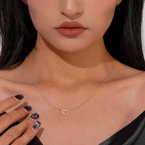 Layered Necklaces for Women | 14K Gold Plated Stackable Choker Necklace Set - Dainty Jewelry Gift - style: 2PCS-Gold heart layered necklaces