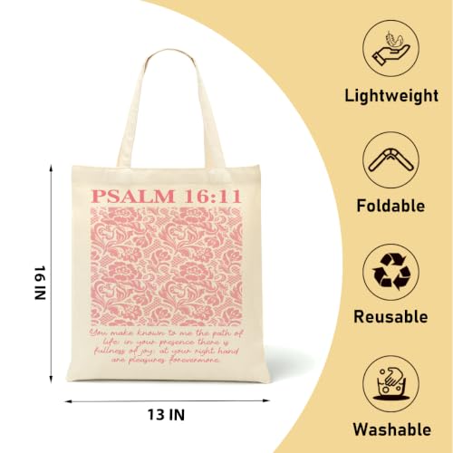 Christian Gifts for Women, Canvas Tote Bag, Faith Gifts for Women Girl Sister Inspirational Religious Gift Birthday - color: Floral Christian 917