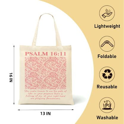 Christian Gifts for Women, Canvas Tote Bag, Faith Gifts for Women Girl Sister Inspirational Religious Gift Birthday - color: Floral Christian 917