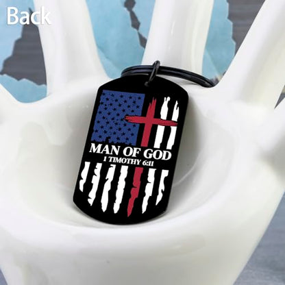 Christian Gifts for Men Bible Verse Keychain for Men Cross Keychain