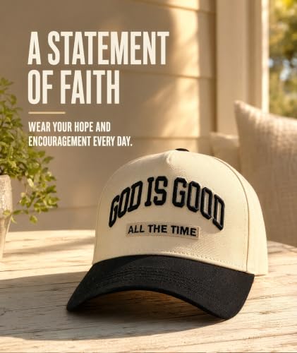 God is Good Hat, Christian Hats for Men & Women Religious Gift - color: Black/Black
