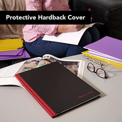 Black n' Red Notebooks, Business Journals, 3 Pack, 11-3/4" x 8-1/4", 96 Sheets, Ruled, Optik Paper, Hardcover, Casebound, Black (400123487) - size: 3 Pack, style: Large