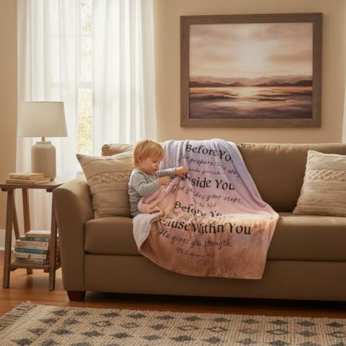 Christian Throw Blanket Bible Verses Inspirational Religious God Faith Soft Cozy 50x60 Inch Psalm Philippians Isaiah Gift for Women Men - color: Bible 1