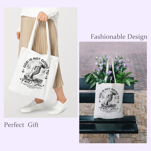 Chicimln Christian Goose Tote Bag, off to Praise the Lord Bible Verse Canvas Tote Bags - color: White 11