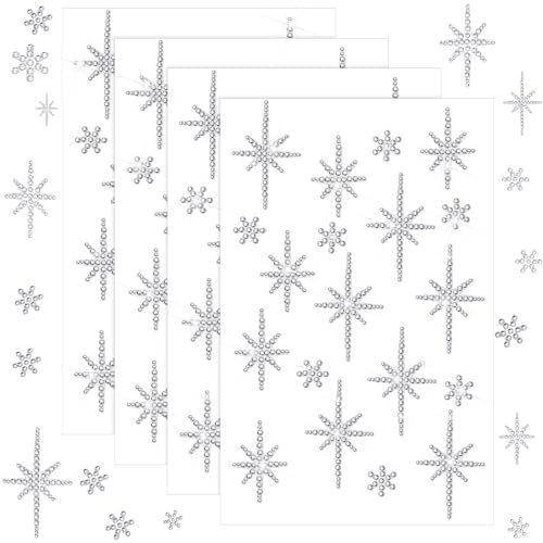 Epakh 84 Pcs Silver Bethlehem Star Sticker Glitter Bling Rhinestone Sticker - color: Silver, size: Bethlehem Star