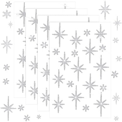 Epakh 84 Pcs Silver Bethlehem Star Sticker Glitter Bling Rhinestone Sticker - color: Silver, size: Bethlehem Star