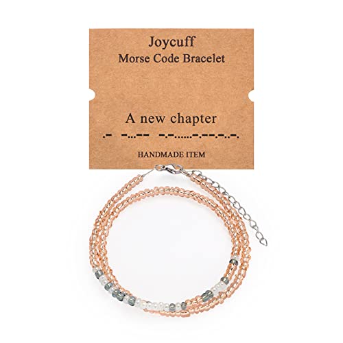Inspirational Morse Code Bracelets for Women Funny Jewelry Birthday Gifts - color: A new chapter