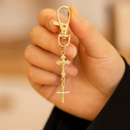 Cross Keychain – Cool Keychains Gifts for Christian, Baptism, Holidays, Keychains for Car Keys - color: Cross14