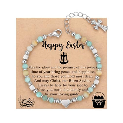 TONY & SANDY Christian Gifts for Women, Religious Cross Bracelet Faith Jewelry, Confirmation Baptism Christmas Birthday Gifts for Women, Unique Gifts for Teens Girls Kids Adults - style: Easter